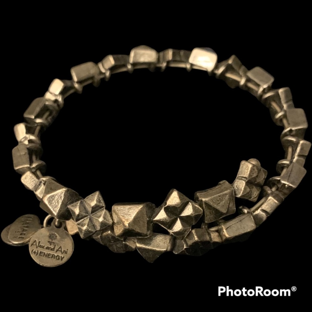 Alex and Ani wrap bracelet pyramid beads Raphaelian silver